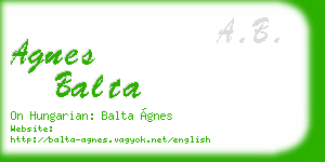 agnes balta business card